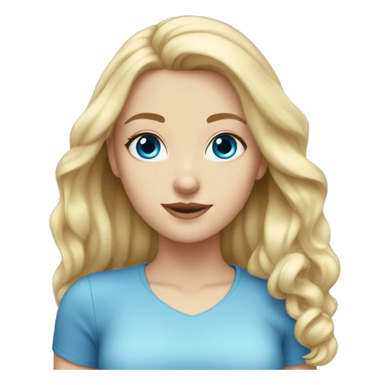 White girl with blonde hair and blue eyes sticker