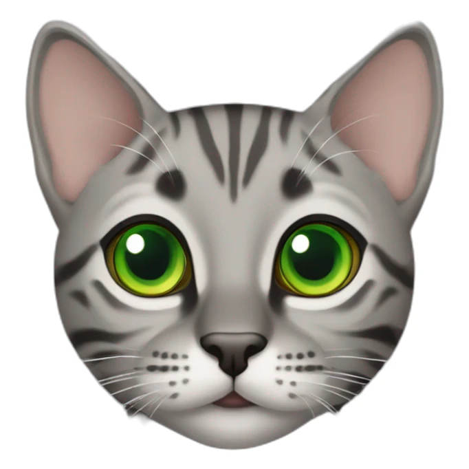 Grey big cute bengal cat green eyes sticker