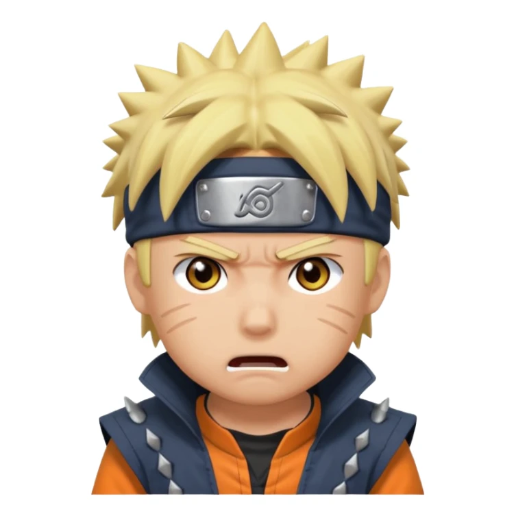 Related to chibi anime style characters of Naruto animes character who are angry only face   sticker