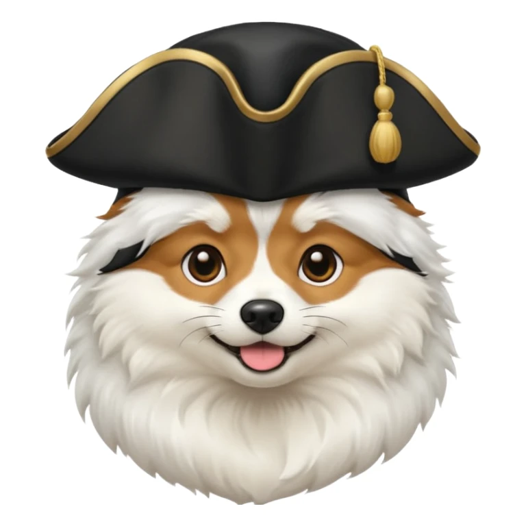 Spitz dog with black tricorne hat sticker