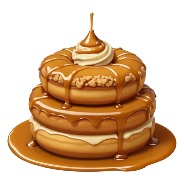 Small doughnuts with a very crumbly biscoff crumble on top and sauce drizzled only  sticker