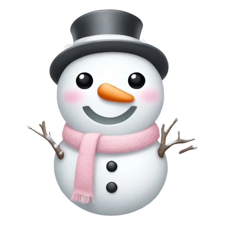Cute white and light pink snowman sticker
