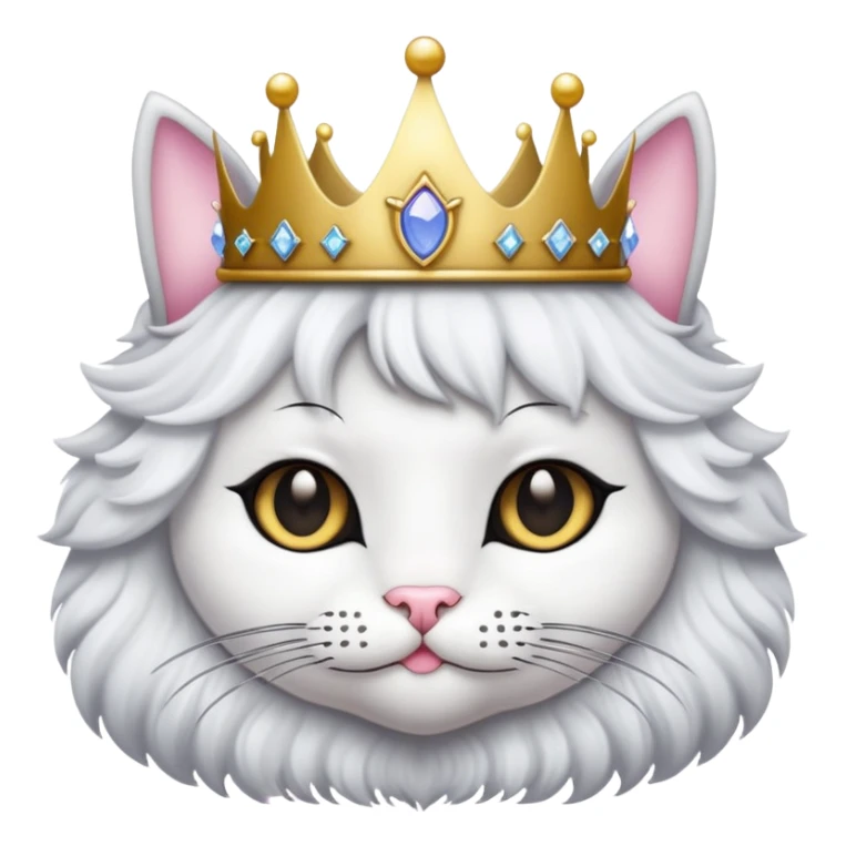 black cat wearing a princess crown  sticker