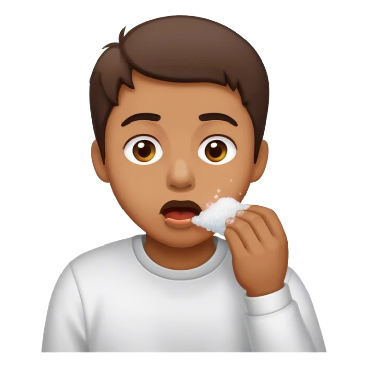 Person making the motion of shaking salt into there mouth  sticker