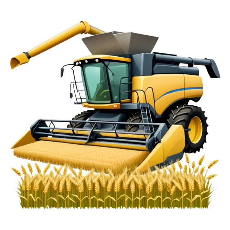 An icon featuring a wheat field, a combine harvester, fertilizer formulas, and plant cells, symbolizing agronomy. The design includes farming tools and crops, representing agricultural science, crop production, and plant biology. Transparent background highlights sustainable farming and growth. sticker