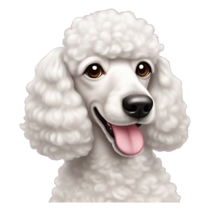 Perrita Fredy poodle blanca con moños rosas en las orejas  sticker