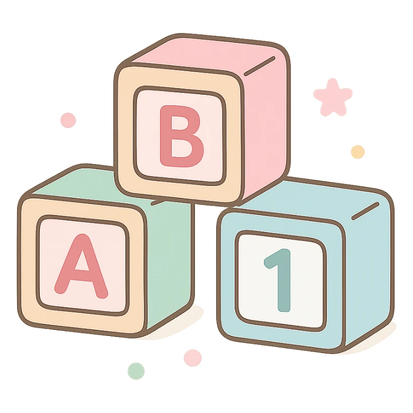 wooden baby blocks soft edges primary colors educational toy sticker