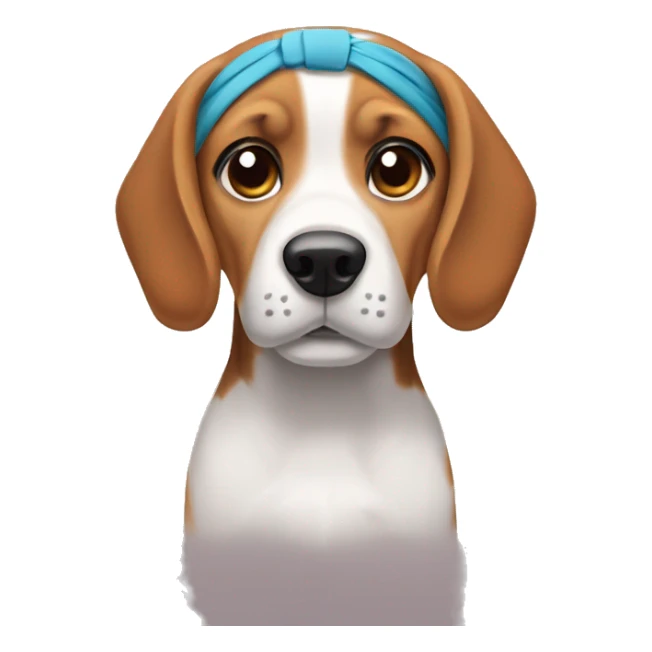 Beagle with a headband named Chèrie sticker