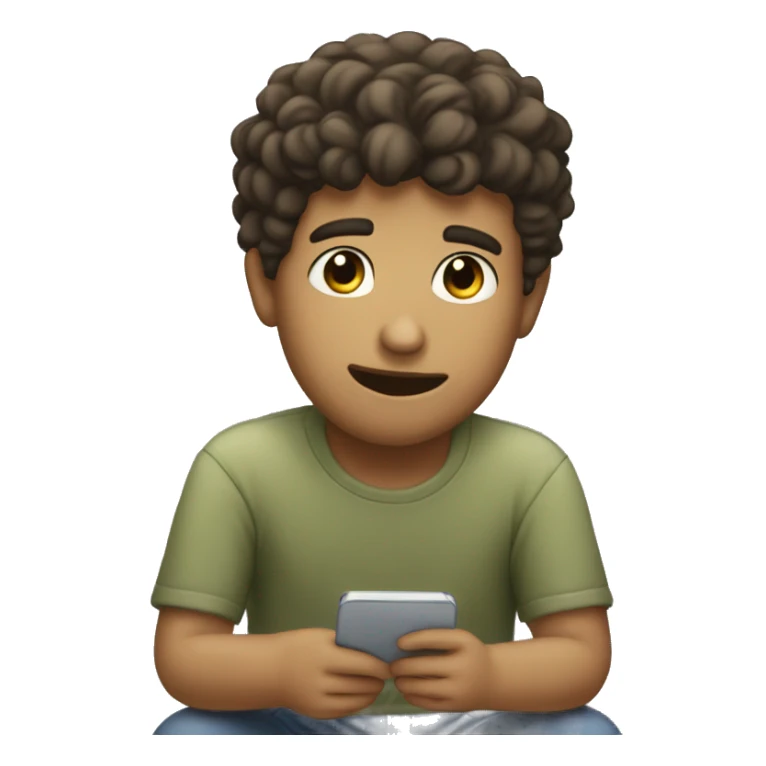 A boy simping to gil in texting and bluhing sticker