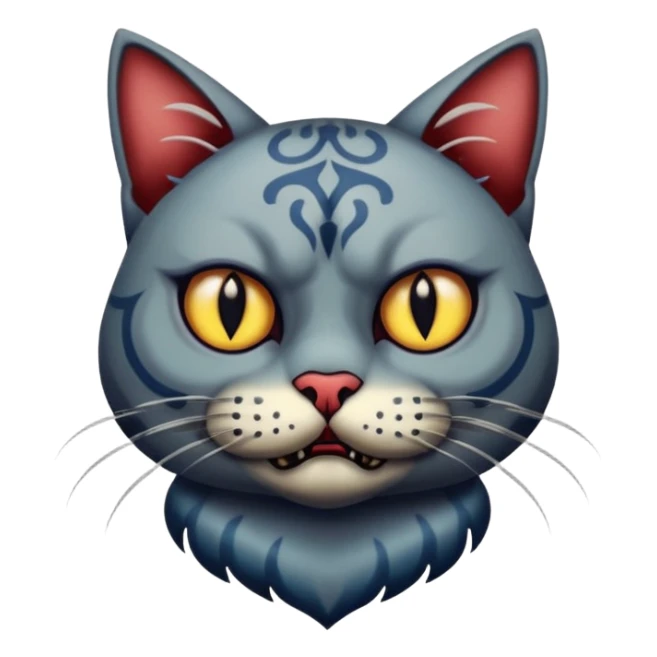 tattooed-scary-looking-cat-with-heavy-face-tattoes sticker