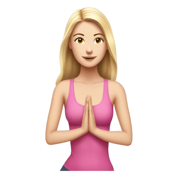 beautiful white girl doing yoga pink sticker