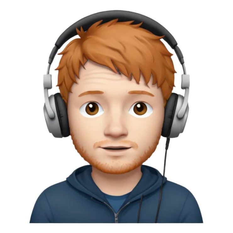 ed sherran wearing headphones sticker