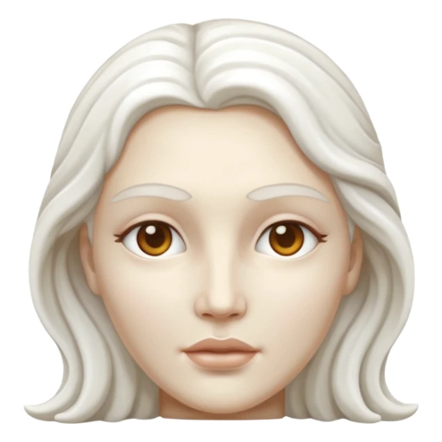 Marble style statue of woman face full white sticker