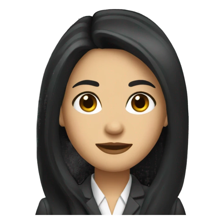 Female defense attorney with long black hair sticker
