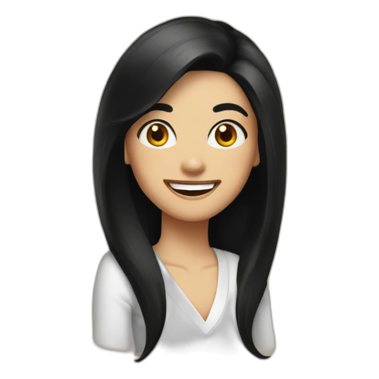 Devil turkish long black hair women smile sticker