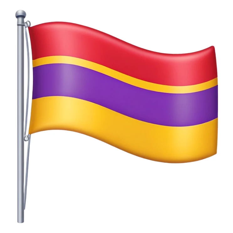 flag with three horizontal stripes, red on top, yellow in the middle, purple on the bottom sticker