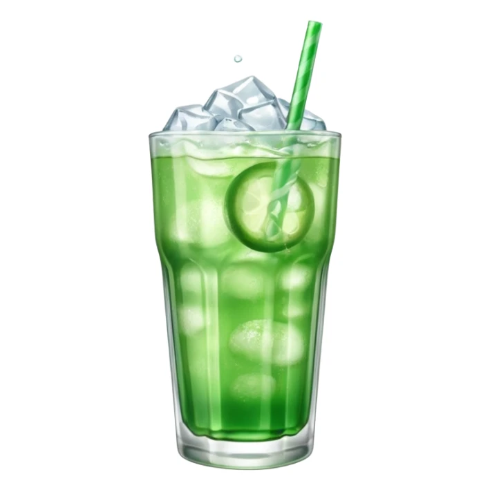 Japanese cream soda green on a glass with ice

 sticker