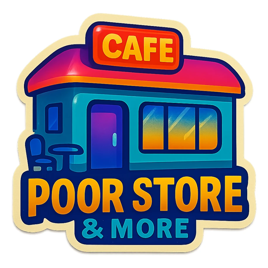 Cafe named poor store & More sticker