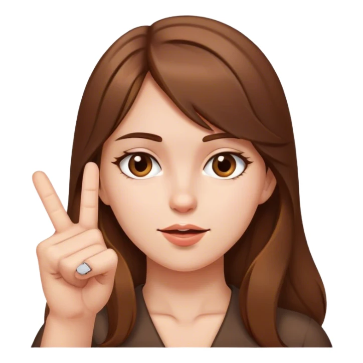 a brown haired girl giving the middle finger sticker