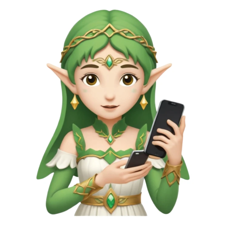 elf with greece custome dress and smartphone sticker