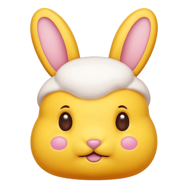 peeps bunny all yellow with three brown dots for eyes and nose sticker