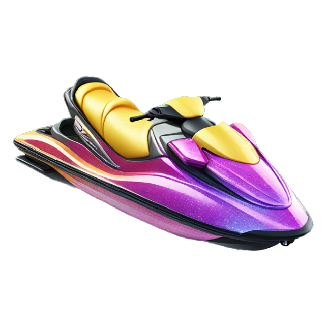  Realistic colorful glitter jet ski isolated. sticker