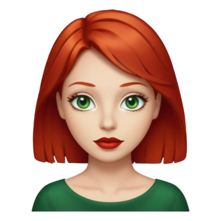 red hair with red lipstick  sticker