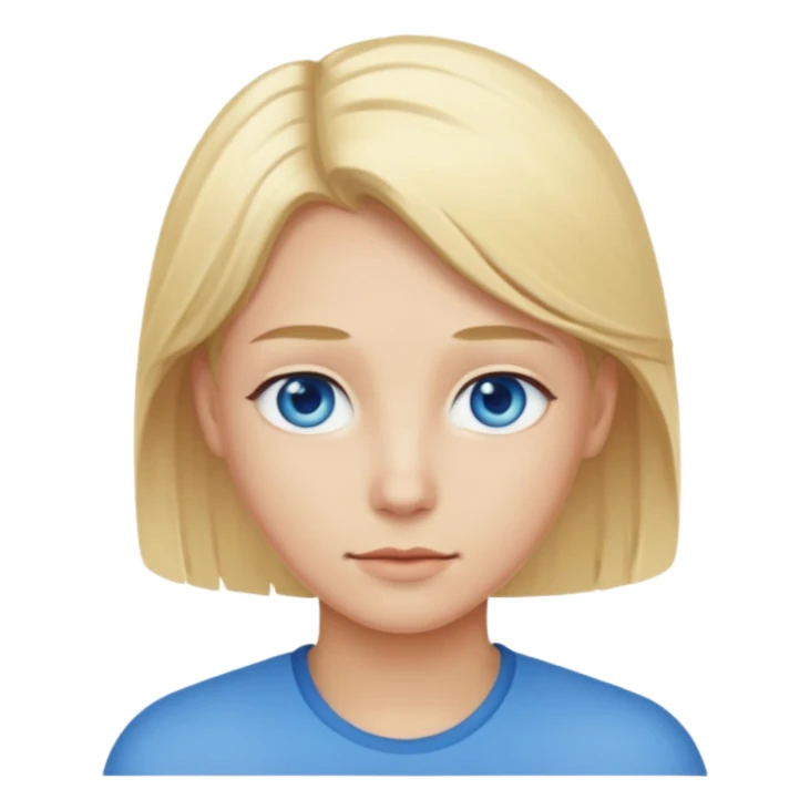 Blonde hair blue eyes emoji  sticker