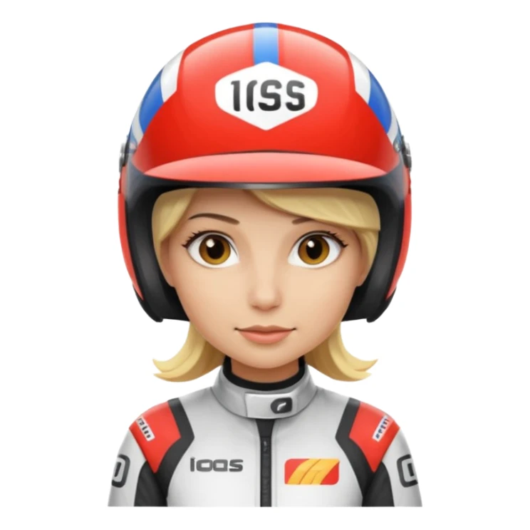 blonde woman with racing outfit sticker