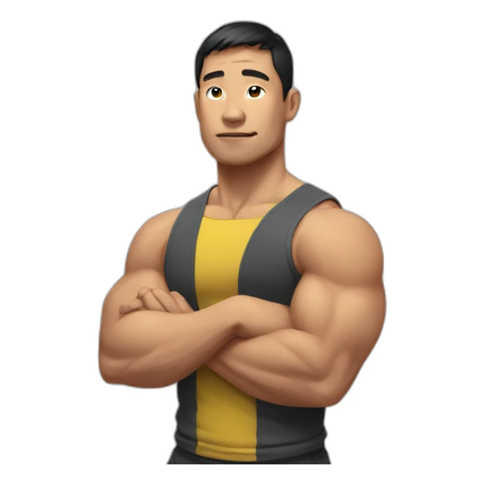 Asian CrossFiter crosses his arms sticker