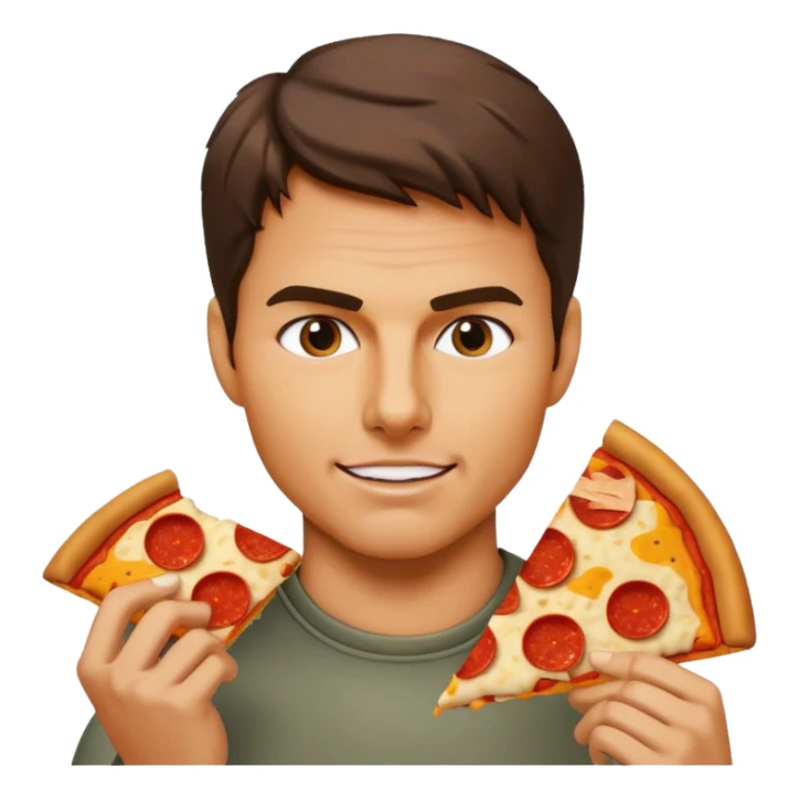 Tom Cruise eating cat pizza sticker