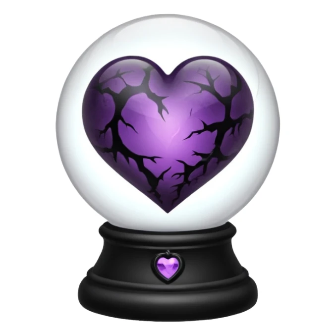 goth themed heart with a dark crystal ball sticker