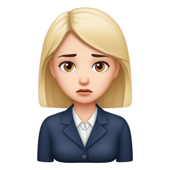 A beautiful girl - a manager is worried about an unfulfilled task. sticker