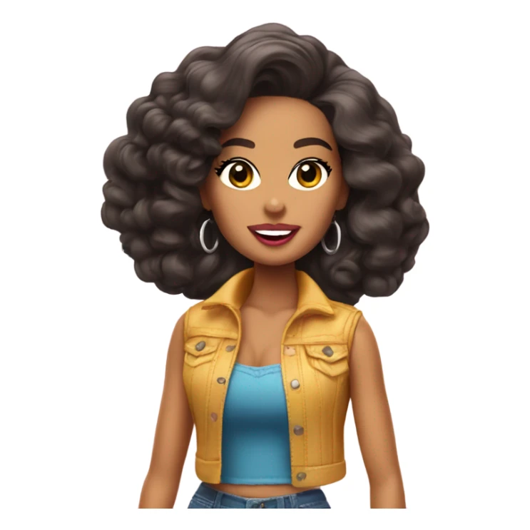 latina barbie sticking out her tongue sticker