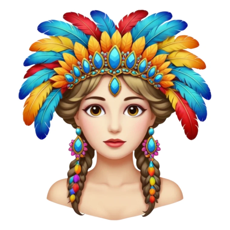 woman with a feathered hairpiece sticker