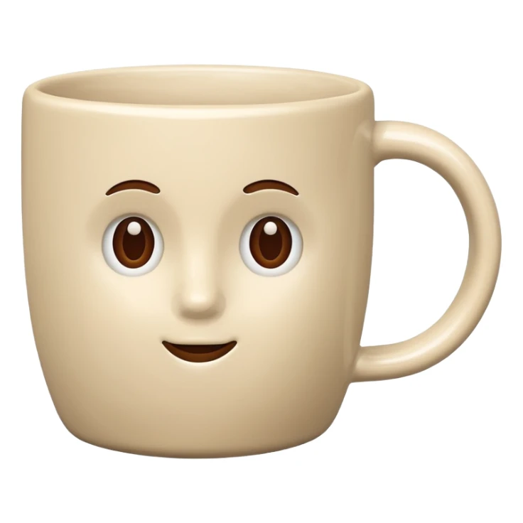 classic light beige coffee mug, no face, no decoration sticker