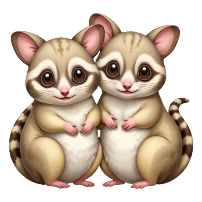 Make two sugar gliders. One mom and a baby one. Make them very cute and chubby and fat. They are white!  sticker