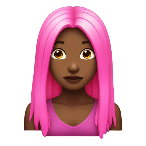 Girl with neon pink long hair face palm sticker