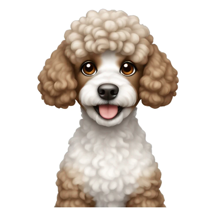 White and brown shi zu poodle dog sticker