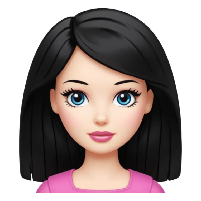 Jet black hair Barbie sticker