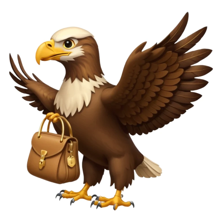 Eagle flying with money bag in his mouth sticker