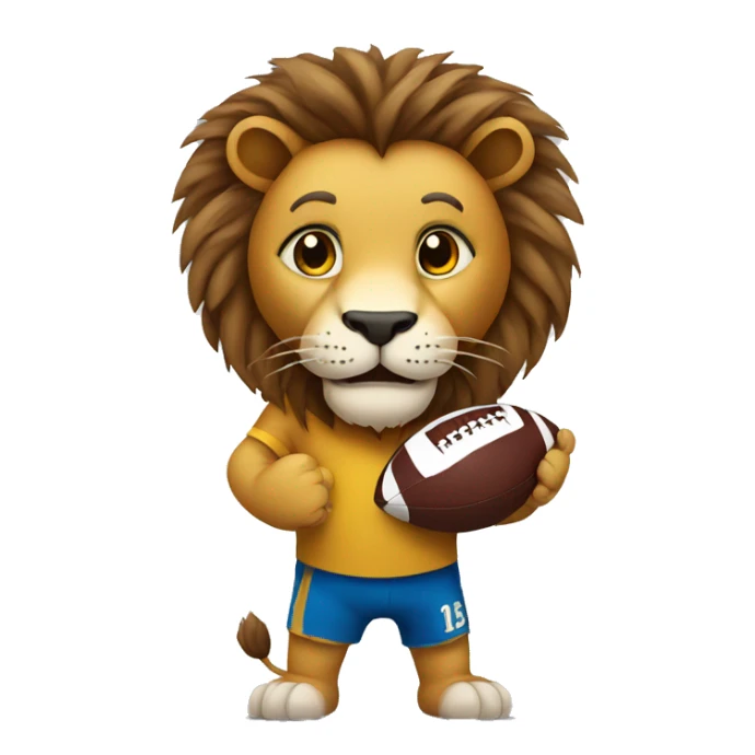 lion holding a football  sticker