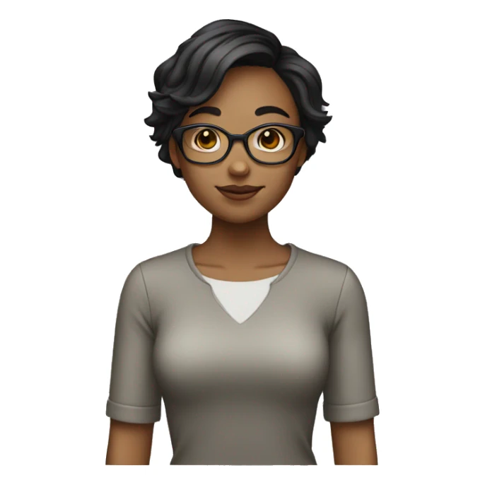 Girl with a glasses short hair sticker