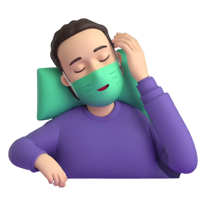 white man enjoying a spa day facial, relaxing sticker