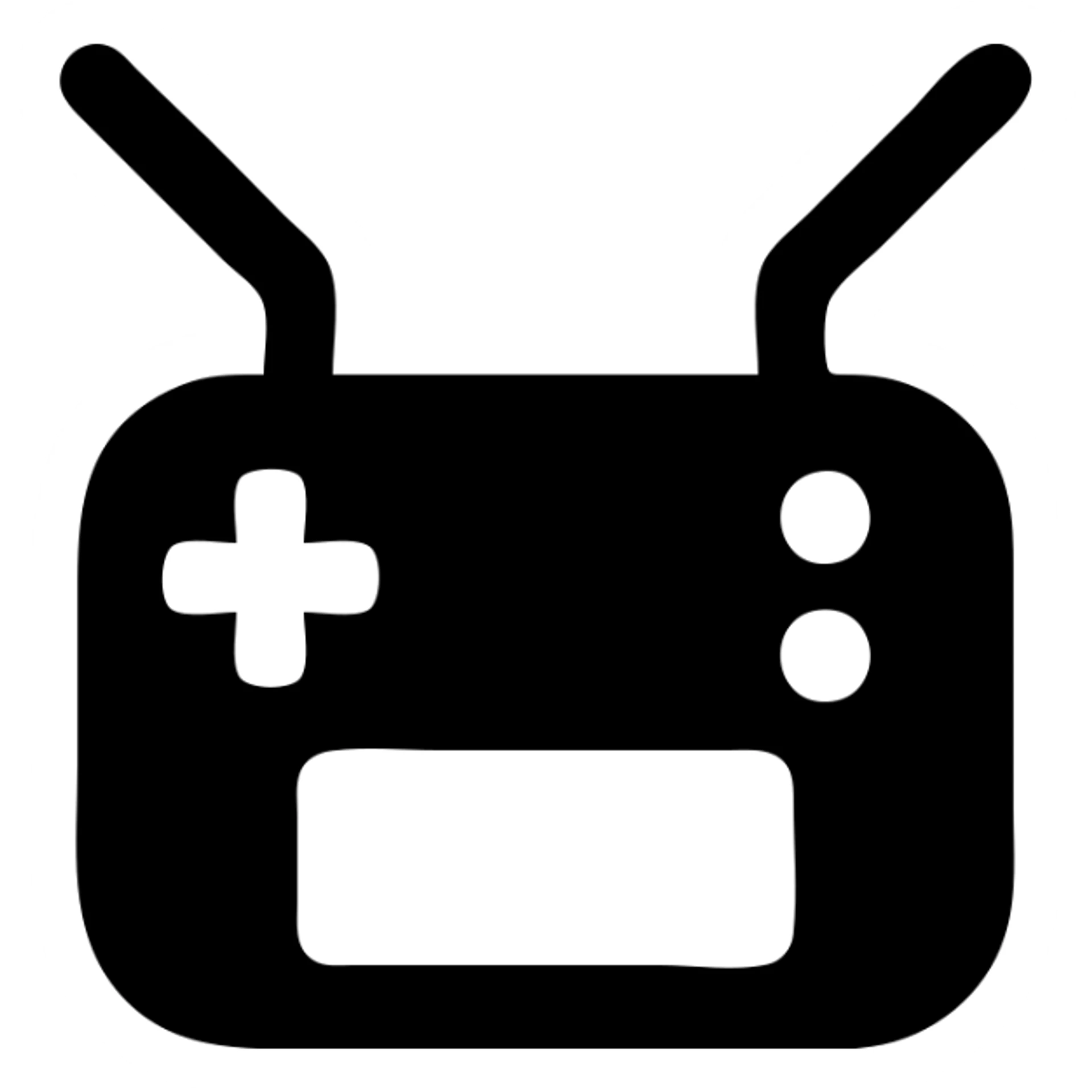 sleek VTOL remote controller, solid filled icon, minimal details sticker