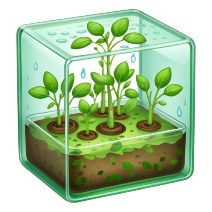 aromatic sprouts in a flat thin transparent box the base is almost invisible sticker