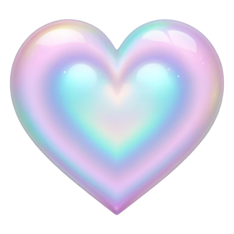 Pastel White iridescent nebula heart sticker