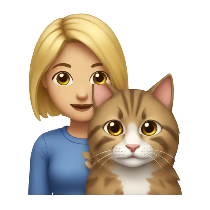 Girl and a cat  sticker