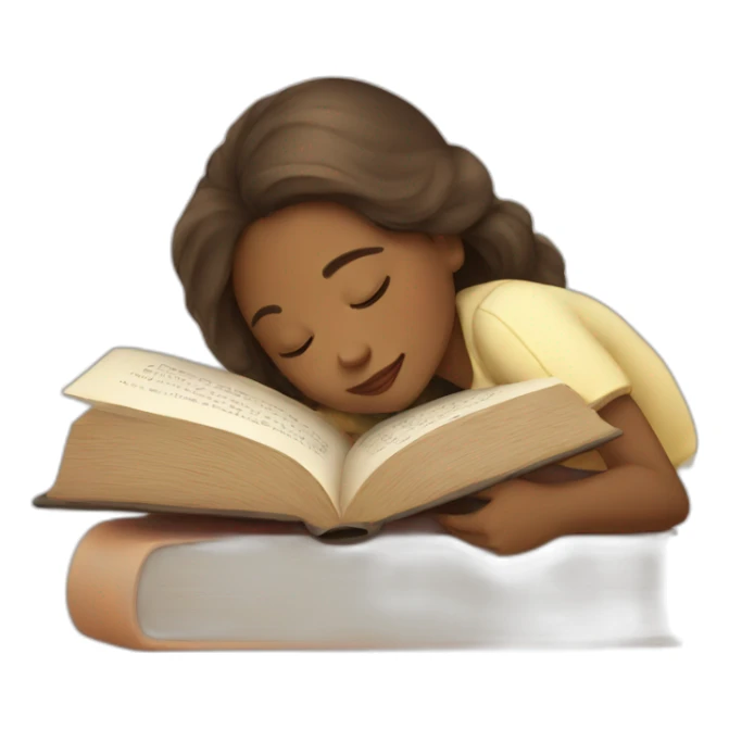 girl sleeping in a book sticker
