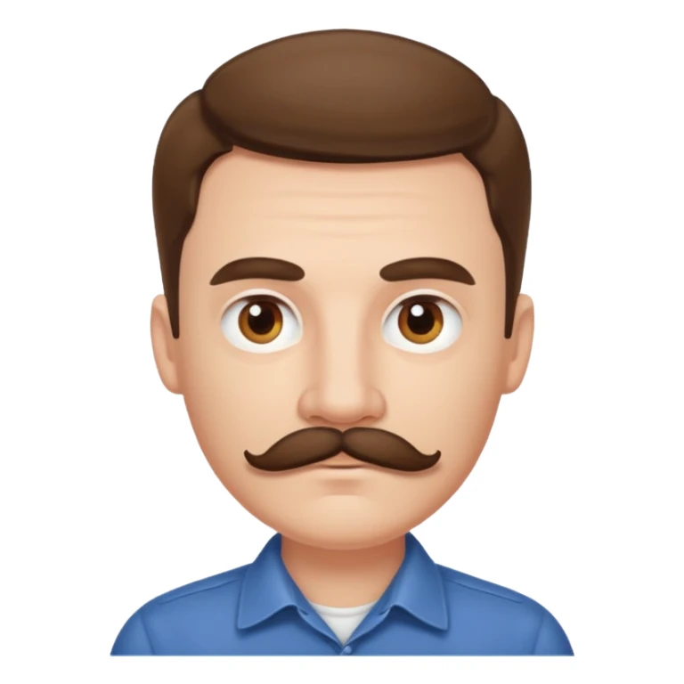 white man mustache only face, no body sticker